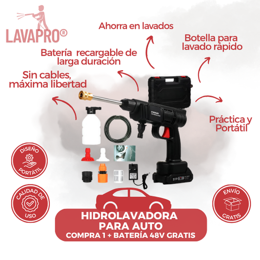 HIDROLAVADORA + BATERIA 48V DE REGALO Potencia sin Límites, Limpieza sin Esfuerzo