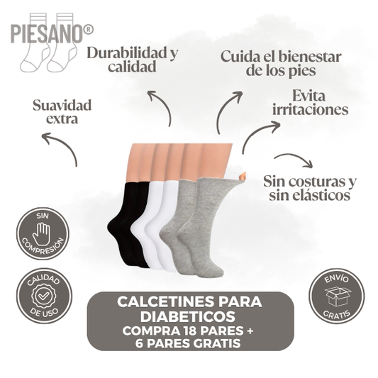 Calcetines para Diabéticos - Comodidad sin presión, pies frescos y secos